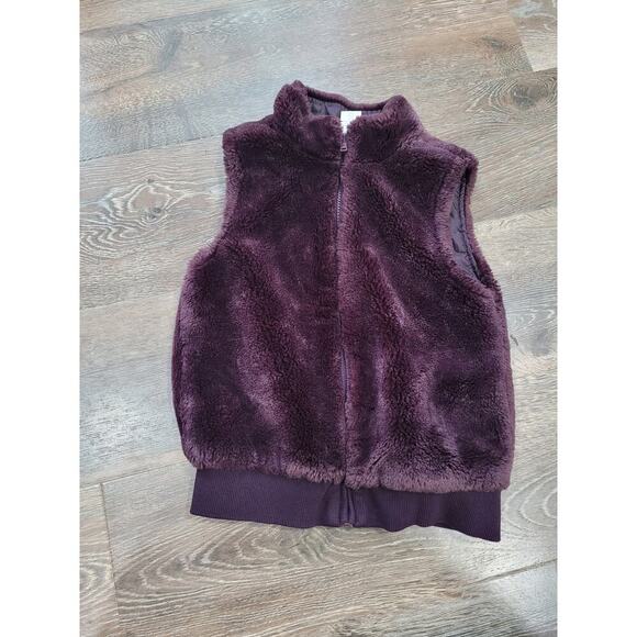 Gymboree Girls Purple Fuzzy Fleece Full Zip Vest size Medium #7 - Picture 1 of 3